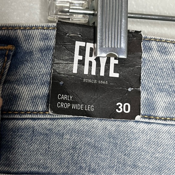 Frye Carly Crop Wide Leg Denim Jeans Women 30 Light wash Blue Highrise NWT - Picture 7 of 12